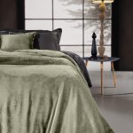 Σετ 2τμχ Κουβέρτα Velvet Khaki
