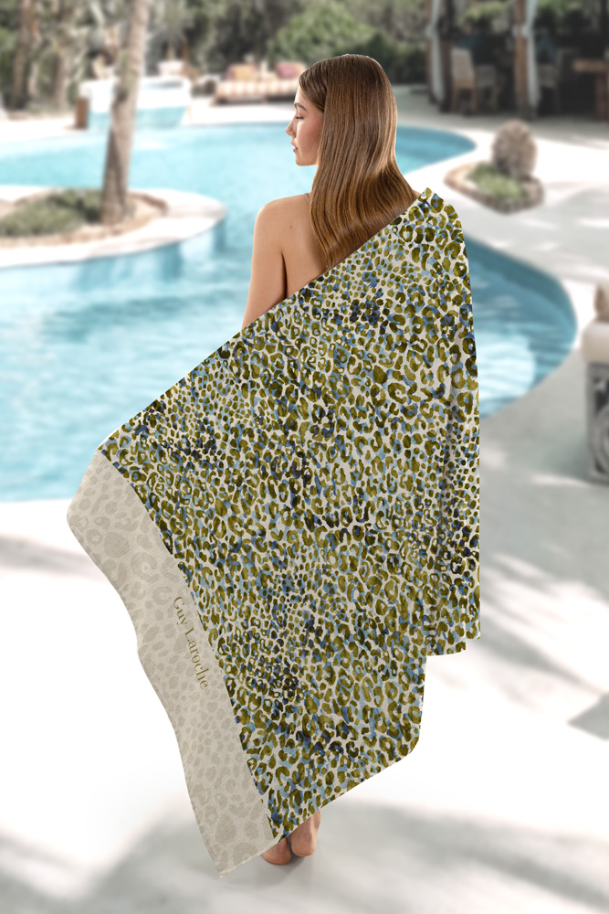 Πετσέτα Θαλάσσης Velour Printed 2301 Olive 100×175