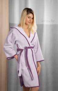 Μπουρνούζι New Comfy Lilac με Κουκούλα Small