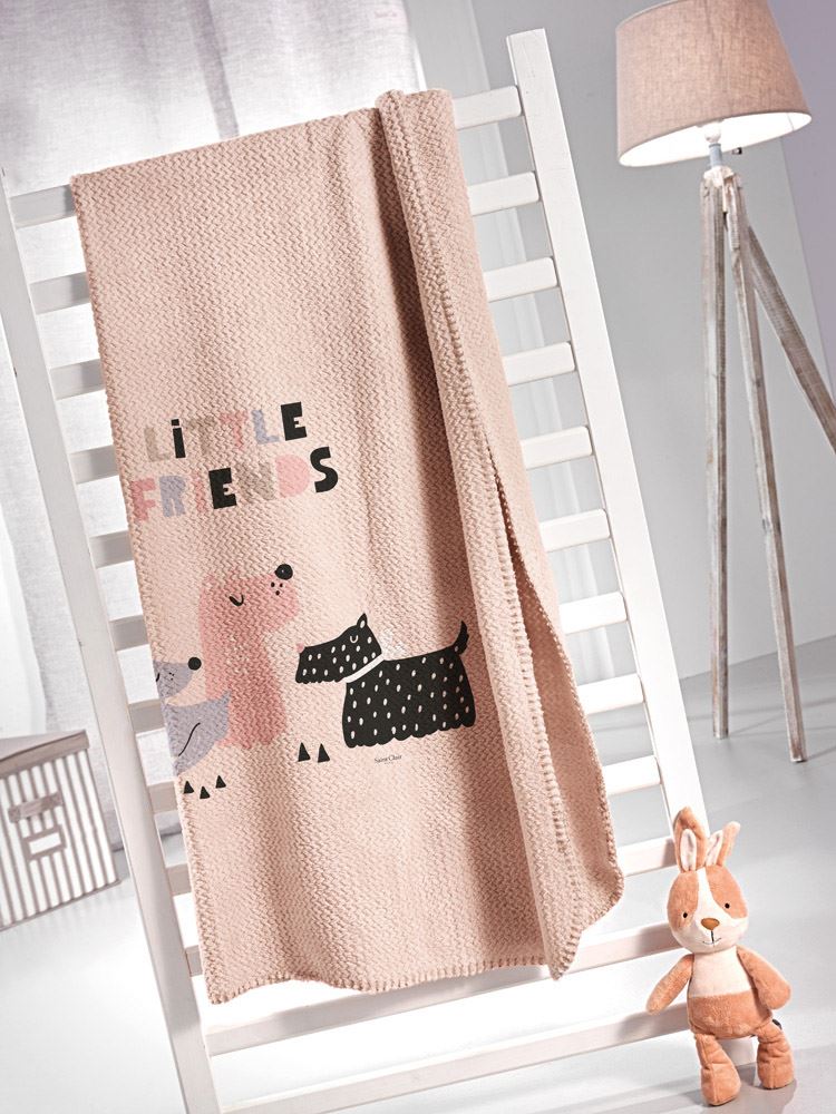 Κουβέρτα Ultrasoft Doggy Pink 160×220