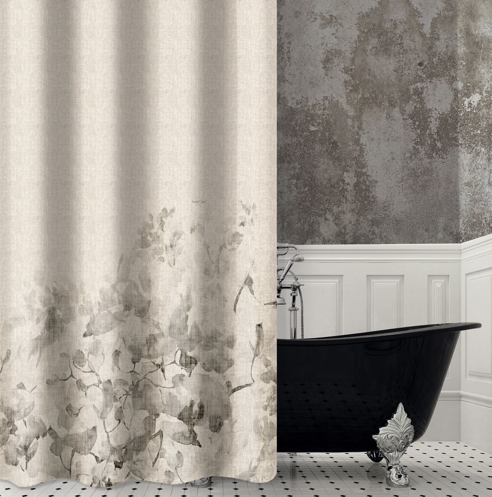 Κουρτίνα Μπάνιου Abstract Des 114 Natural με Κρίκους 180×200