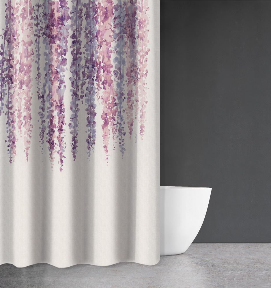 Κουρτίνα Μπάνιου Abstract Des 115 Purple 180×200