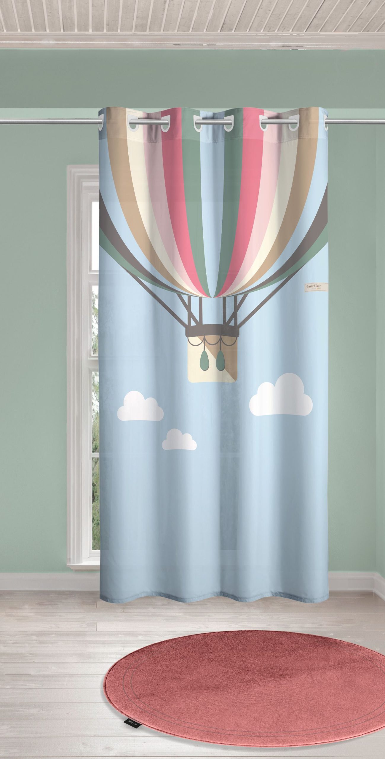 Παιδική & Βρεφική Κουρτίνα Soft-Touch Balloons με Τρουκς 160×240