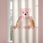 Παιδική & Βρεφική Κουρτίνα Soft-Touch Teddy Rose με Τρουκς