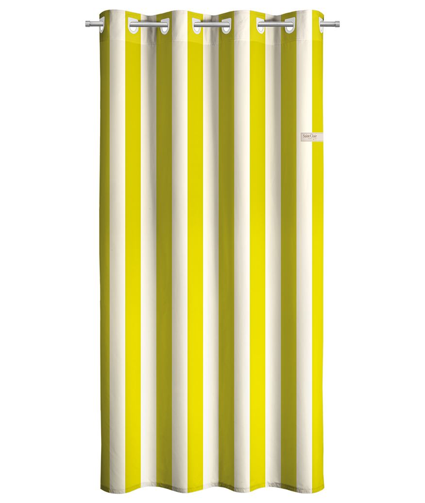 Κουρτίνα Lime Stripes με Τρουκς 165x250 Soft Touch