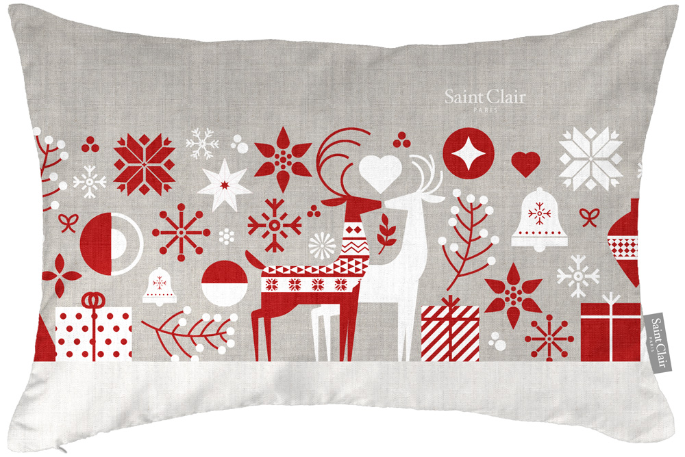 Χριστουγεννιάτικο διακοσμητικό μαξιλάρι με γέμιση 4026 RED 30X45