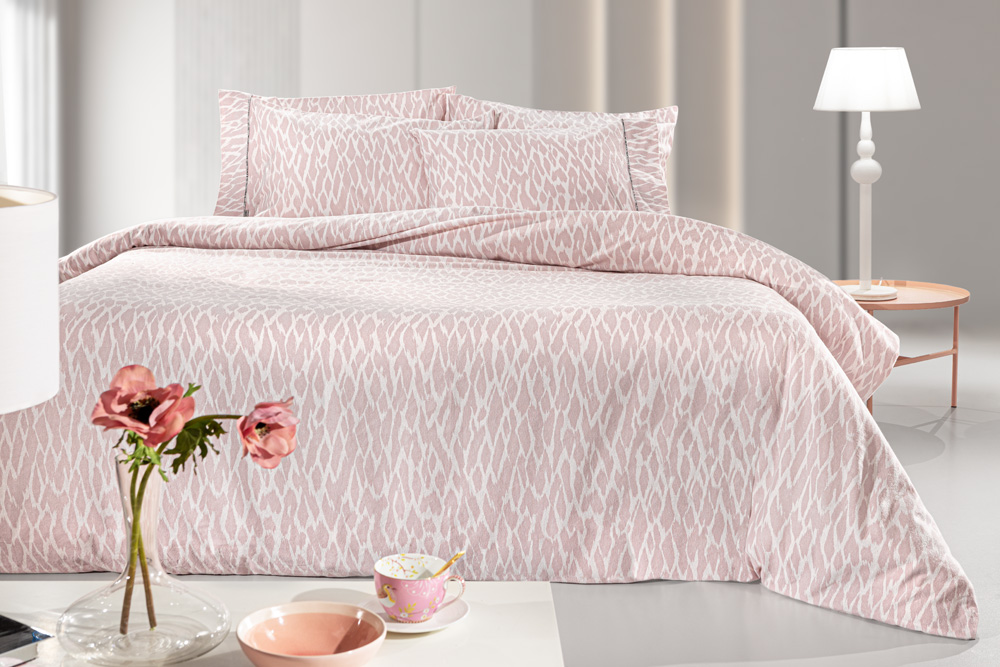 Σετ 4τμχ Σεντόνια Magma Dusty Pink Flannel με Λάστιχο 165x200+35