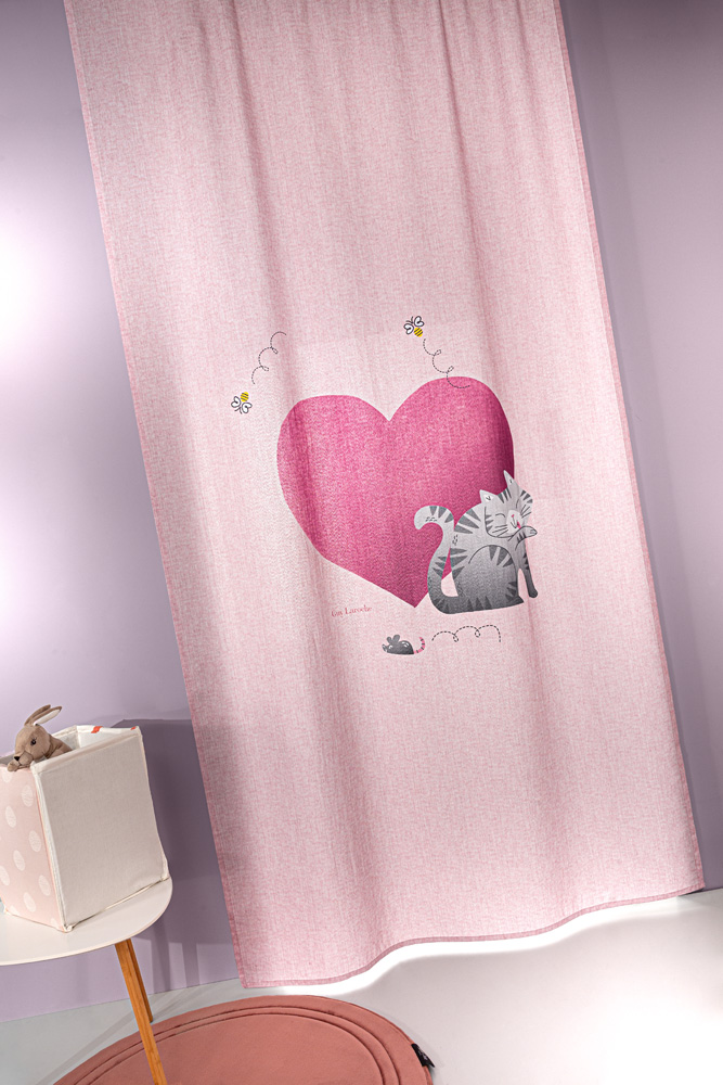 Βρεφική Κουρτίνα Paw Pinky 145x270