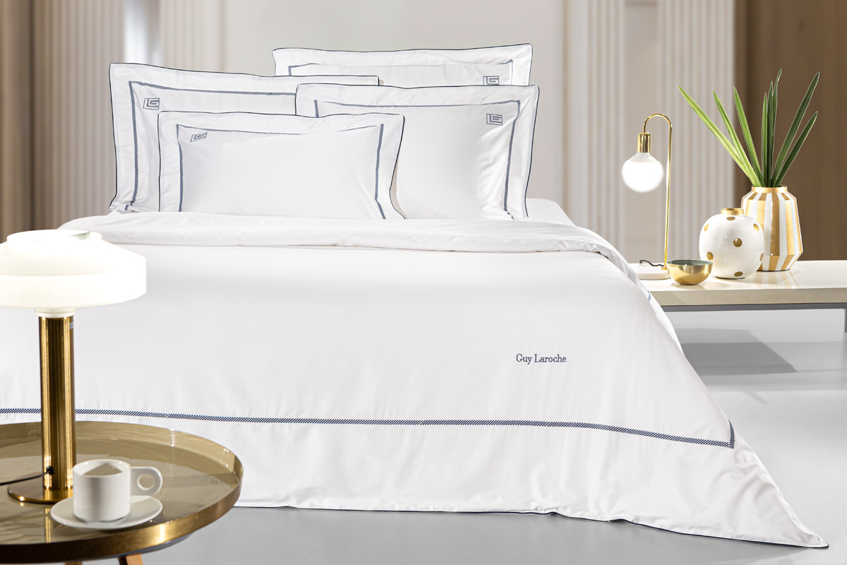 Σετ 3τμχ Παπλωματοθήκη Elite White/Marine