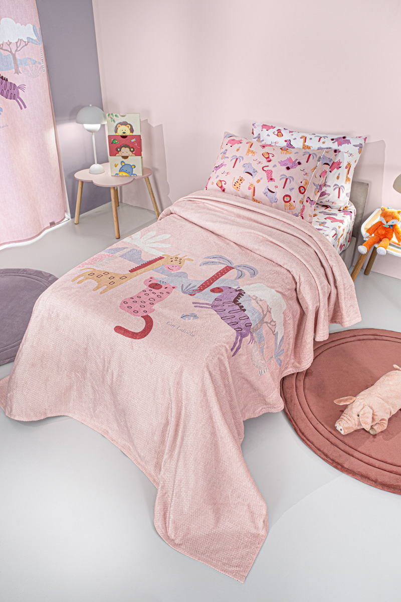 Κουβέρτα Ultra soft Jungle Pink