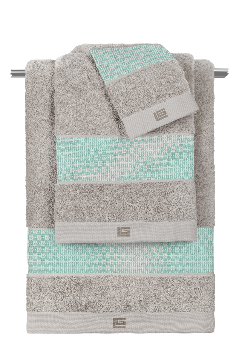 Σετ 3τμχ Πετσέτες Sandy Aqua-Silver