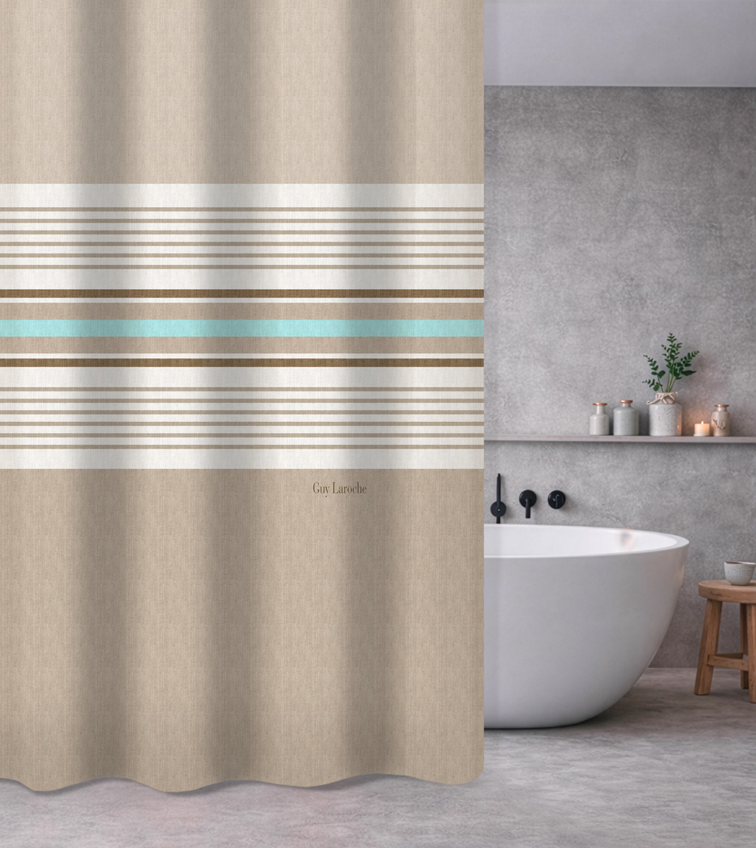 Κουρτίνα Μπάνιου Pinstripe Natural