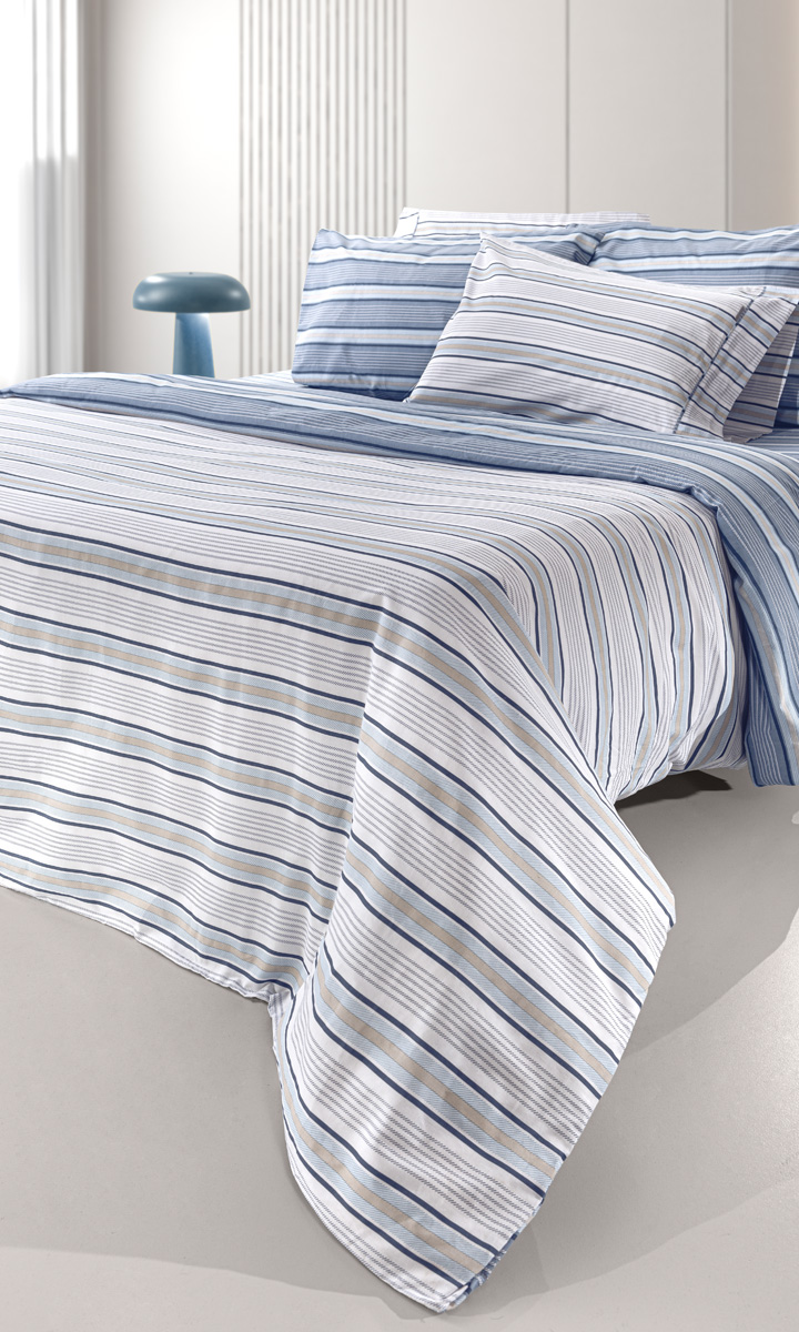 Σετ 4τμχ Σεντόνια Pinstripe Denim με Λάστιχο