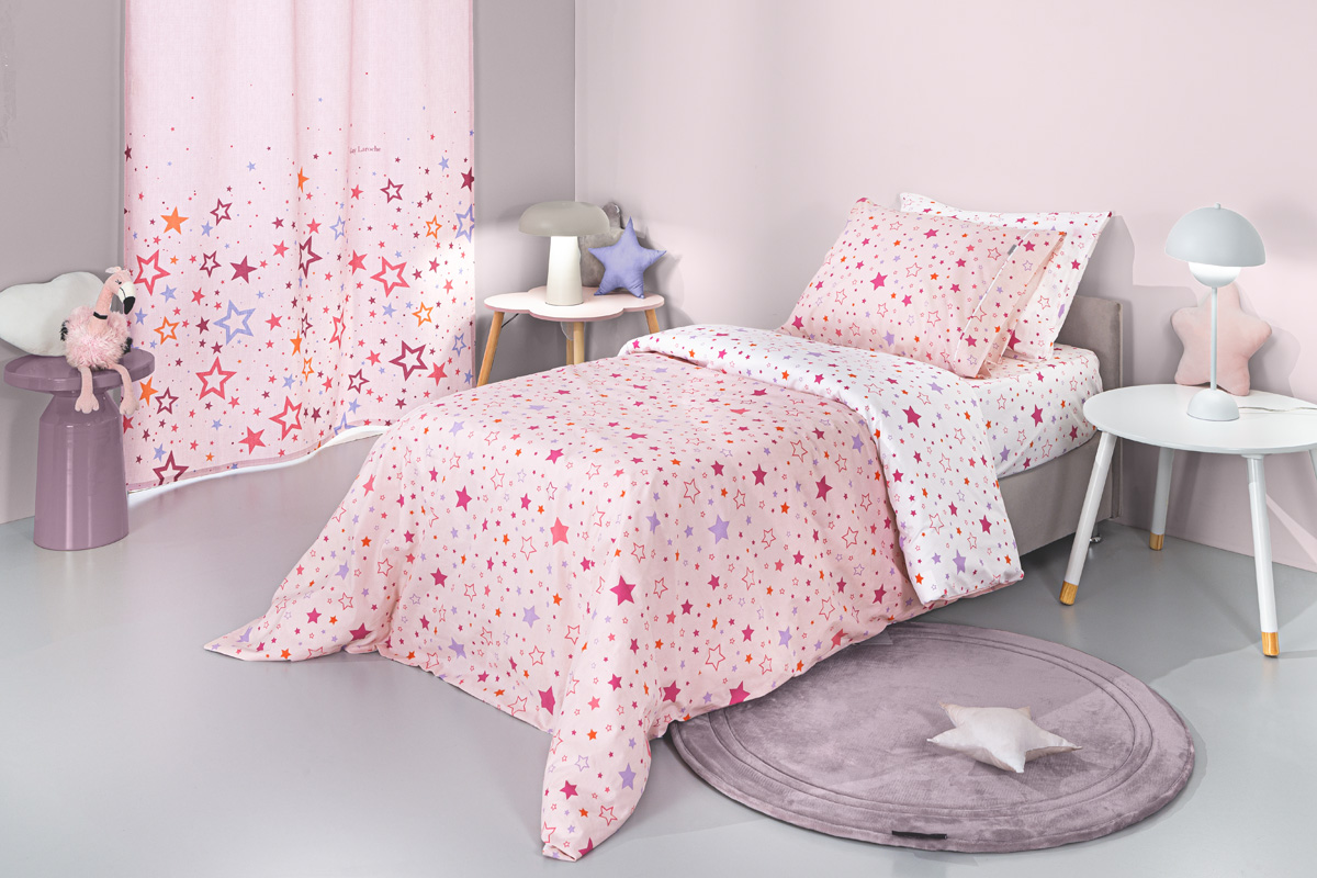 Σετ 3τμχ Παιδικά Σεντόνια Starland Pink με Λάστιχο